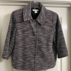 Liz Claiborne Women's Gray/White Jacket, Size Medium